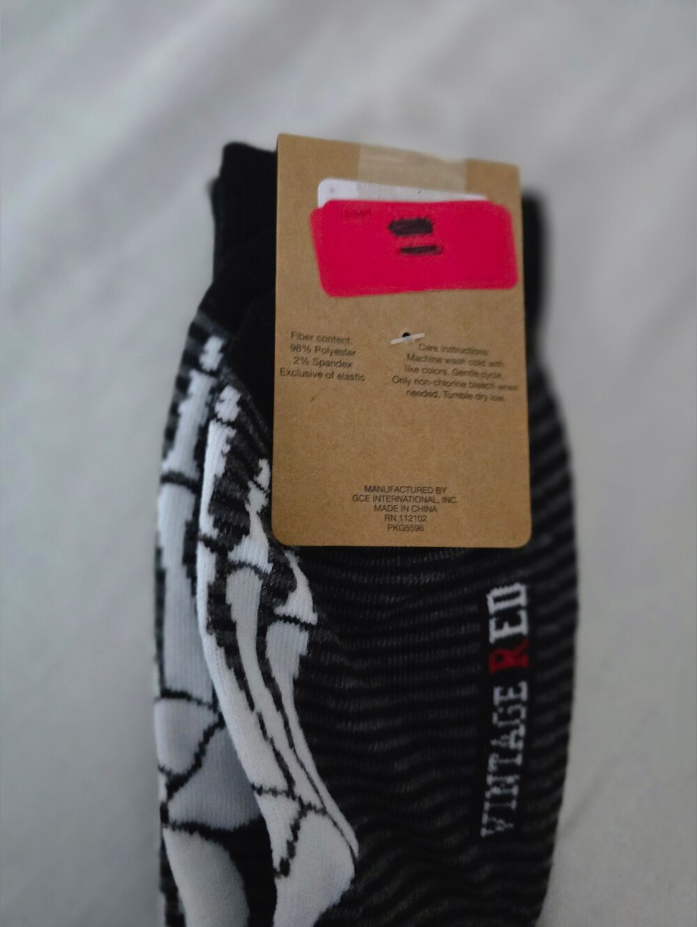Vintage Red Skull Feet Crew Socks